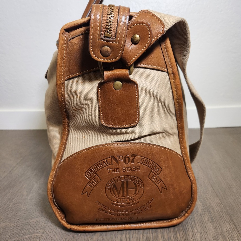 Vintage Marley Hodgson Ghurka No. 67 The Stash Duffle Bag Canvas Leather Rare